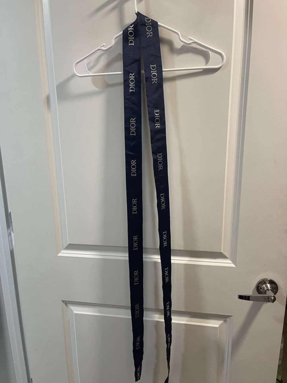Dior Navy and White Logo Ribbon